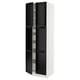 SEKTION / MAXIMERA Gabinete alto+4 puertas vidrio/5 cj, blanco/Lerhyttan teñido en negro, 30x24x90 "