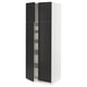 SEKTION / MAXIMERA Gabinete alto+4 puertas vidrio/5 cj, blanco/Nickebo antracita mate, 30x24x80 "
