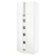 SEKTION / MAXIMERA Gabinete alto+4 puertas vidrio/5 cj, blanco/Voxtorp blanco mate, 30x24x80 "