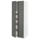 SEKTION / MAXIMERA Gabinete alto+4 puertas vidrio/5 cj, blanco/Voxtorp gris oscuro, 30x24x80 "