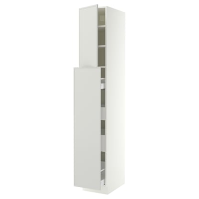 SEKTION / MAXIMERA Gabinete alto+4cjn/1pt/2stnt xtrbl, blanco/Aspudden gris claro, 15x24x90 "