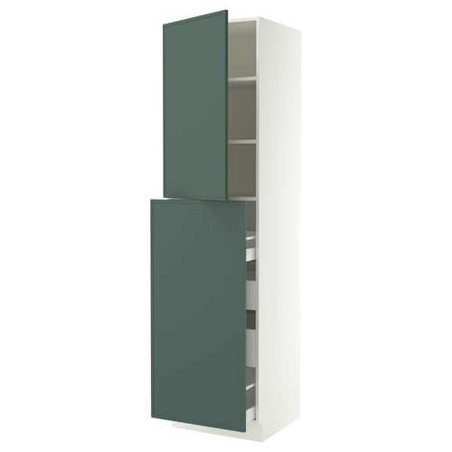 SEKTION / MAXIMERA Gabinete alto+4cjn/1pt/2stnt xtrbl, blanco/Aspudden gris verdoso oscuro, 24x24x90 "