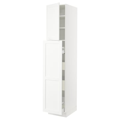 SEKTION / MAXIMERA Gabinete alto+4cjn/1pt/2stnt xtrbl, blanco Enköping/blanco efecto madera, 18x24x90 "