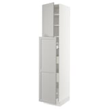 SEKTION / MAXIMERA Gabinete alto+4cjn/1pt/2stnt xtrbl, blanco/Lerhyttan gris claro, 18x24x90 "