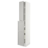 SEKTION / MAXIMERA Gabinete alto+4cjn/1pt/2stnt xtrbl, blanco/Lerhyttan gris claro, 15x24x90 "