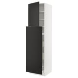 SEKTION / MAXIMERA Gabinete alto+4cjn/1pt/2stnt xtrbl, blanco/Nickebo antracita mate, 24x24x90 "