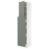 SEKTION / MAXIMERA Gabinete alto+4cjn/1pt/2stnt xtrbl, blanco/Nickebo verde grisáceo mate, 18x24x90 "
