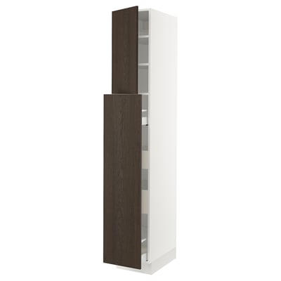 SEKTION / MAXIMERA Gabinete alto+4cjn/1pt/2stnt xtrbl, blanco/Sinarp marrón, 15x24x90 "