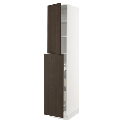 SEKTION / MAXIMERA Gabinete alto+4cjn/1pt/2stnt xtrbl, blanco/Sinarp marrón, 18x24x90 "