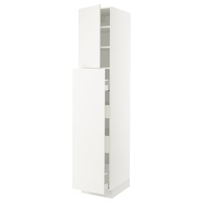 SEKTION / MAXIMERA Gabinete alto+4cjn/1pt/2stnt xtrbl, blanco/Veddinge blanco, 18x24x90 "