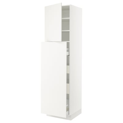 SEKTION / MAXIMERA Gabinete alto+4cjn/1pt/2stnt xtrbl, blanco/Veddinge blanco, 24x24x90 "