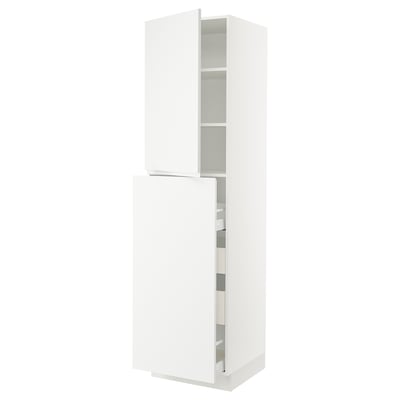 SEKTION / MAXIMERA Gabinete alto+4cjn/1pt/2stnt xtrbl, blanco/Voxtorp blanco mate, 24x24x90 "