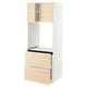 SEKTION / MAXIMERA Gabinete alto horno+2 cajones/2 pt, blanco/Askersund efecto de fresno claro, 30x24x80 "