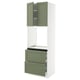 SEKTION / MAXIMERA Gabinete alto horno+2 cajones/2 pt, blanco/Axstad gris-verde, 30x24x90 "