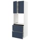 SEKTION / MAXIMERA Gabinete alto horno+2 cajones/2 pt, blanco Axstad/mate azul, 30x24x90 "