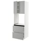 SEKTION / MAXIMERA Gabinete alto horno+2 cajones/2 pt, blanco/Bodbyn gris, 30x24x90 "