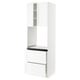 SEKTION / MAXIMERA Gabinete alto horno+2 cajones/2 pt, blanco Enköping/blanco efecto madera, 30x24x90 "