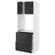 SEKTION / MAXIMERA Gabinete alto horno+2 cajones/2 pt, blanco/Nickebo antracita mate, 30x24x80 "