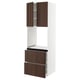 SEKTION / MAXIMERA Gabinete alto horno+2 cajones/2 pt, blanco/Sinarp marrón, 30x24x90 "