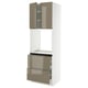 SEKTION / MAXIMERA Gabinete alto horno+2 cajones/2 pt, blanco/Voxtorp marrón grisáceo oscuro alto brillo, 30x24x90 "