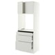 SEKTION / MAXIMERA Gabinete alto horno+3 cajones/2 pt, blanco/Aspudden gris claro, 30x24x80 "