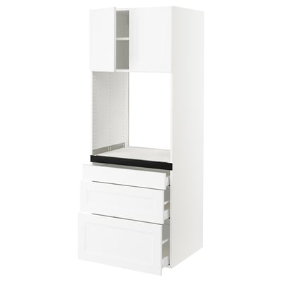 SEKTION / MAXIMERA Gabinete alto horno+3 cajones/2 pt, blanco/Axstad blanco mate, 30x24x80 "