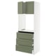 SEKTION / MAXIMERA Gabinete alto horno+3 cajones/2 pt, blanco/Axstad gris-verde, 30x24x80 "