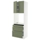 SEKTION / MAXIMERA Gabinete alto horno+3 cajones/2 pt, blanco/Axstad gris-verde, 30x24x90 "