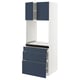 SEKTION / MAXIMERA Gabinete alto horno+3 cajones/2 pt, blanco Axstad/mate azul, 30x24x80 "
