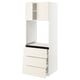 SEKTION / MAXIMERA Gabinete alto horno+3 cajones/2 pt, blanco/Bodbyn color hueso, 30x24x80 "