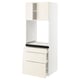 SEKTION / MAXIMERA Gabinete alto horno+3 cajones/2 pt, blanco/Bodbyn color hueso, 30x24x80 "