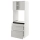 Opción: SEKTION / MAXIMERA Gabinete alto horno+3 cajones/2 pt, blanco/Lerhyttan gris claro, 30x24x80 "