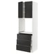 SEKTION / MAXIMERA Gabinete alto horno+3 cajones/2 pt, blanco/Nickebo antracita mate, 30x24x90 "