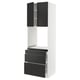 SEKTION / MAXIMERA Gabinete alto horno+3 cajones/2 pt, blanco/Nickebo antracita mate, 30x24x90 "