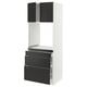 Opción: SEKTION / MAXIMERA Gabinete alto horno+3 cajones/2 pt, blanco/Nickebo antracita mate, 30x24x80 "