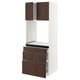 SEKTION / MAXIMERA Gabinete alto horno+3 cajones/2 pt, blanco/Sinarp marrón, 30x24x80 "