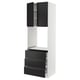 SEKTION / MAXIMERA Gabinete alto horno+3 cajones/2 pt, blanco/Upplöv antracita mate, 30x24x90 "