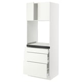 SEKTION / MAXIMERA Gabinete alto horno+3 cajones/2 pt, blanco/Vallstena blanco, 30x24x80 "