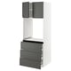 SEKTION / MAXIMERA Gabinete alto horno+3 cajones/2 pt, blanco/Voxtorp gris oscuro, 30x24x80 "