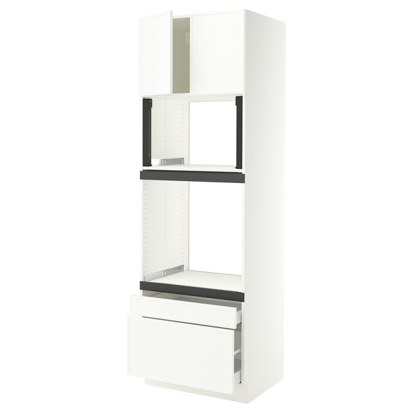 SEKTION / MAXIMERA Gabinete alto horno/micro+2cjn/2pt, blanco/Aspudden blanco mate, 30x24x90 "