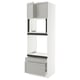 SEKTION / MAXIMERA Gabinete alto horno/micro+2cjn/2pt, blanco/Lerhyttan gris claro, 30x24x90 "