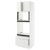 SEKTION / MAXIMERA Gabinete alto horno/micro+2cjn/2pt, blanco/Voxtorp blanco mate, 30x24x90 "