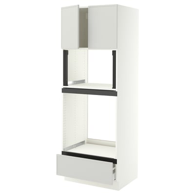SEKTION / MAXIMERA Gabinete alto horno/micro+cjn/2prta, blanco/Aspudden gris claro, 30x24x80 "