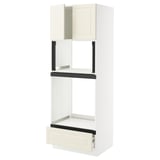 SEKTION / MAXIMERA Gabinete alto horno/micro+cjn/2prta, blanco/Bodbyn color hueso, 30x24x80 "