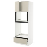 SEKTION / MAXIMERA Gabinete alto horno/micro+cjn/2prta, blanco/Havstorp beige, 30x24x80 "