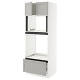 SEKTION / MAXIMERA Gabinete alto horno/micro+cjn/2prta, blanco/Lerhyttan gris claro, 30x24x80 "