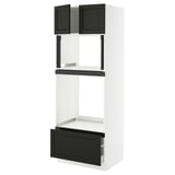 SEKTION / MAXIMERA Gabinete alto horno/micro+cjn/2prta, blanco/Lerhyttan teñido en negro, 30x24x80 "