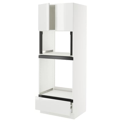 SEKTION / MAXIMERA Gabinete alto horno/micro+cjn/2prta, blanco/Ringhult blanco, 30x24x80 "