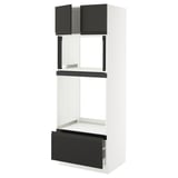 SEKTION / MAXIMERA Gabinete alto horno/micro+cjn/2prta, blanco/Upplöv antracita mate, 30x24x80 "