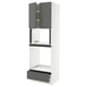SEKTION / MAXIMERA Gabinete alto horno/micro+cjn/2prta, blanco/Voxtorp gris oscuro, 30x24x90 "